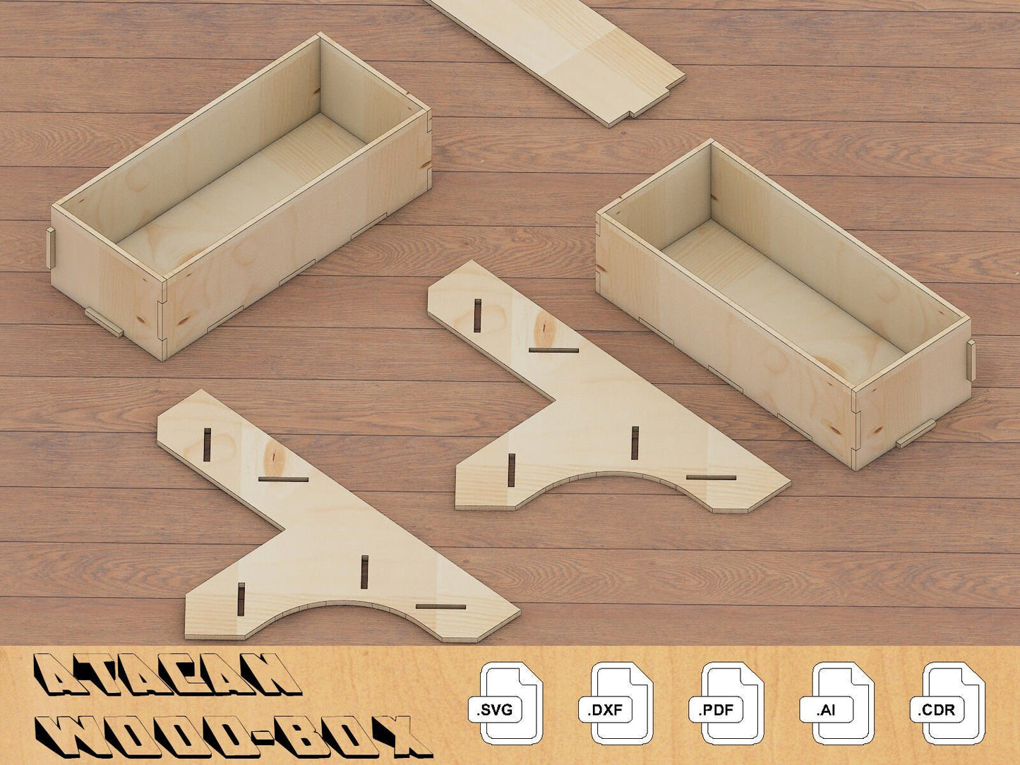 Wooden Flower Box / Floral Planter Box Laser cnc templates / Flower box glowforge svg file 256