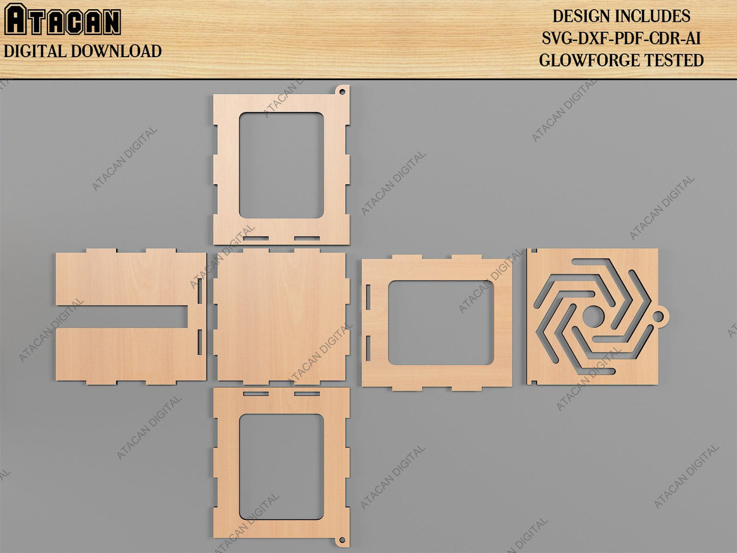 Wooden Paper Tray, Mug Box, Watch Display Stand / Dekstop Organizer Laser Cutting Files / Glowforge Vector Plans SVG DXF CDR Ai 498