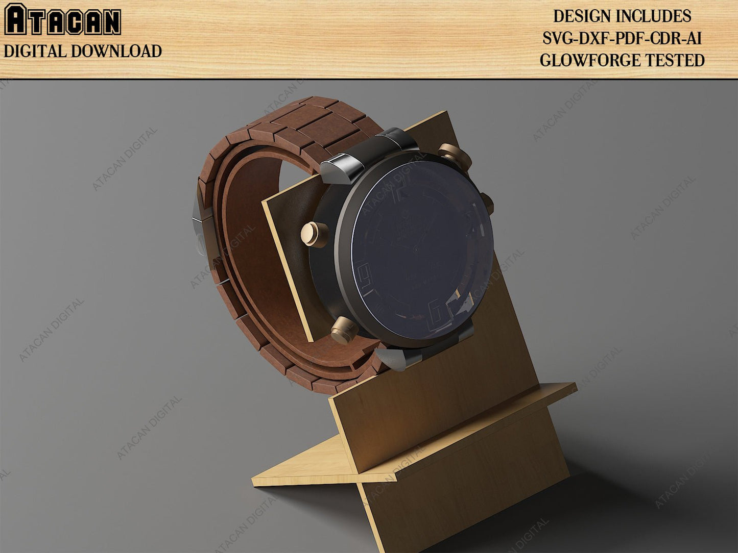 Wooden Paper Tray, Mug Box, Watch Display Stand / Dekstop Organizer Laser Cutting Files / Glowforge Vector Plans SVG DXF CDR Ai 498