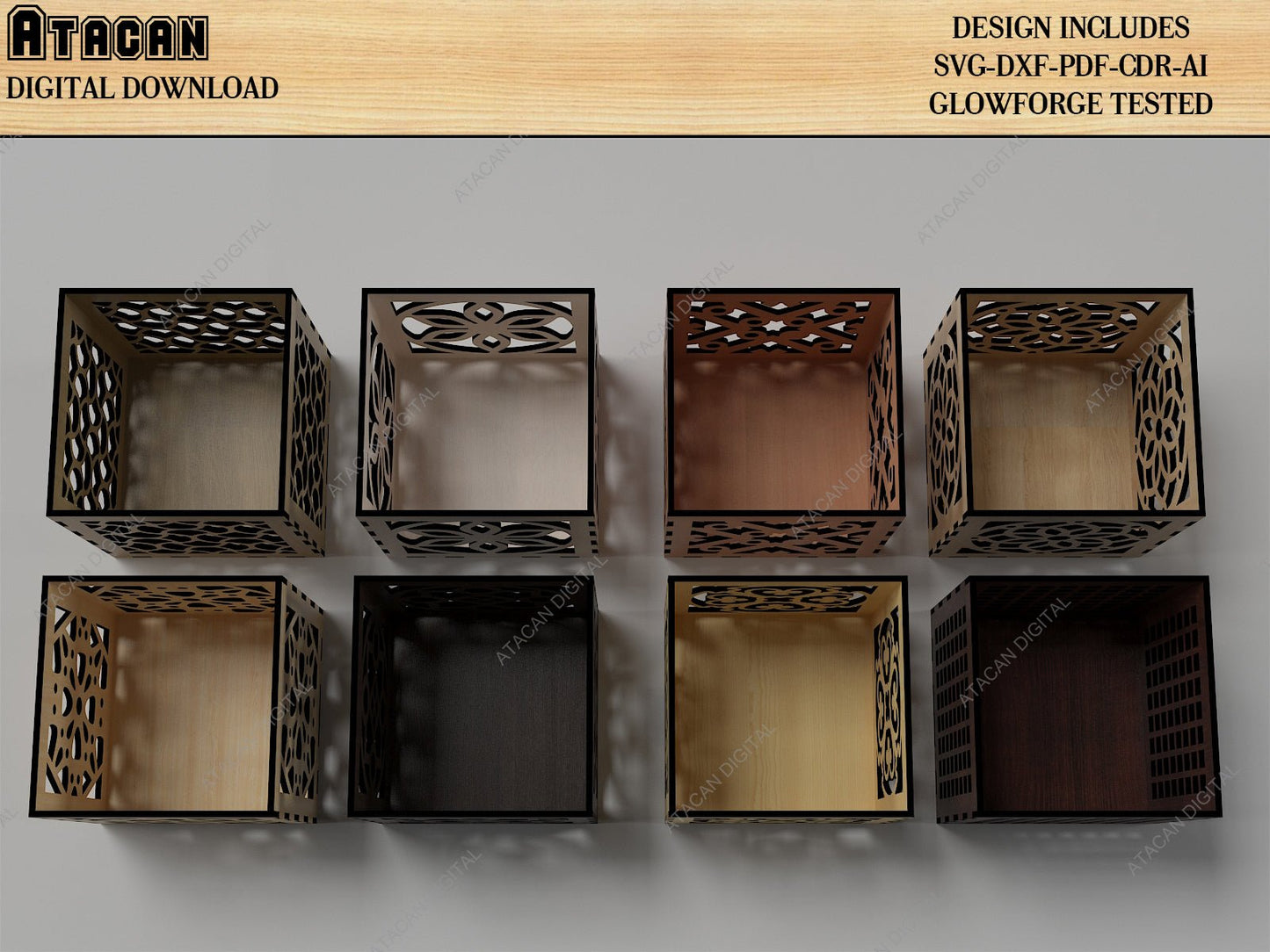 Wooden Stamps / Laser Cut Boxes / Round Decorative Tray SVG DXF CDR Ai 500
