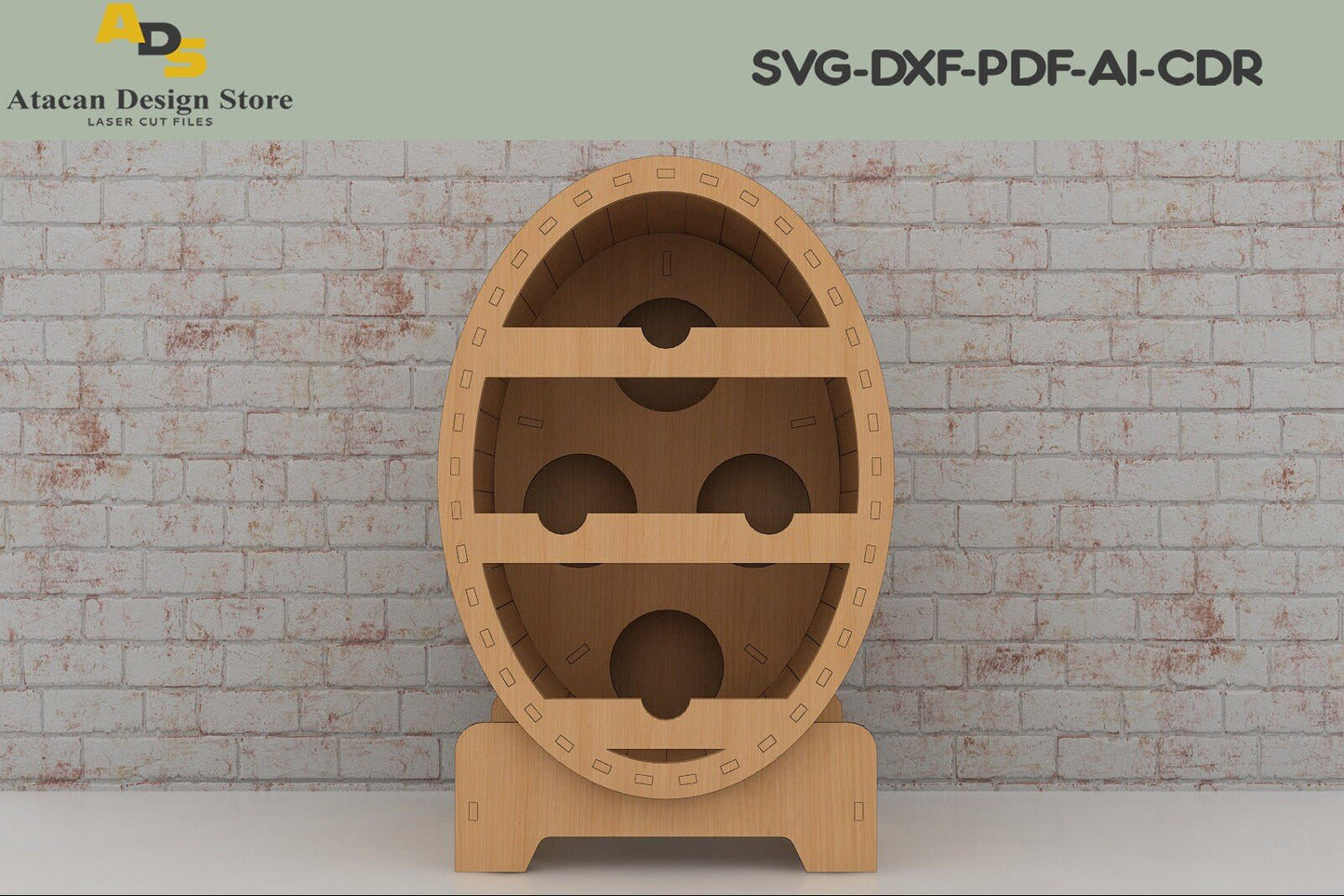 Wooden wine rack / Bottle display stand / Wine holder laser cut files / Barrel wine rack cutting templates ADS131
