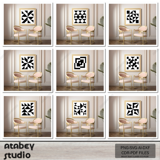 Abstract Geometric Patterns - Digital Cutting and Printing Files for Home Decor 774