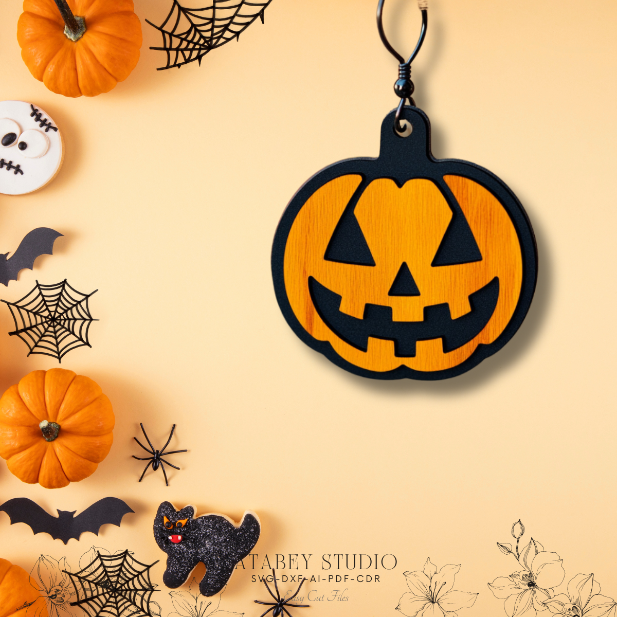 Halloween Earrings Template Pack - Ghost, Pumpkin, and Witch Hat Designs for Laser Crafting 872