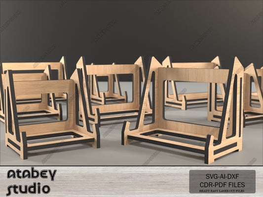 4 Sizes Easel Stand Laser Cut Files - Multipurpose Wooden Pic Display SVG, Ai, CDR, DXF 605