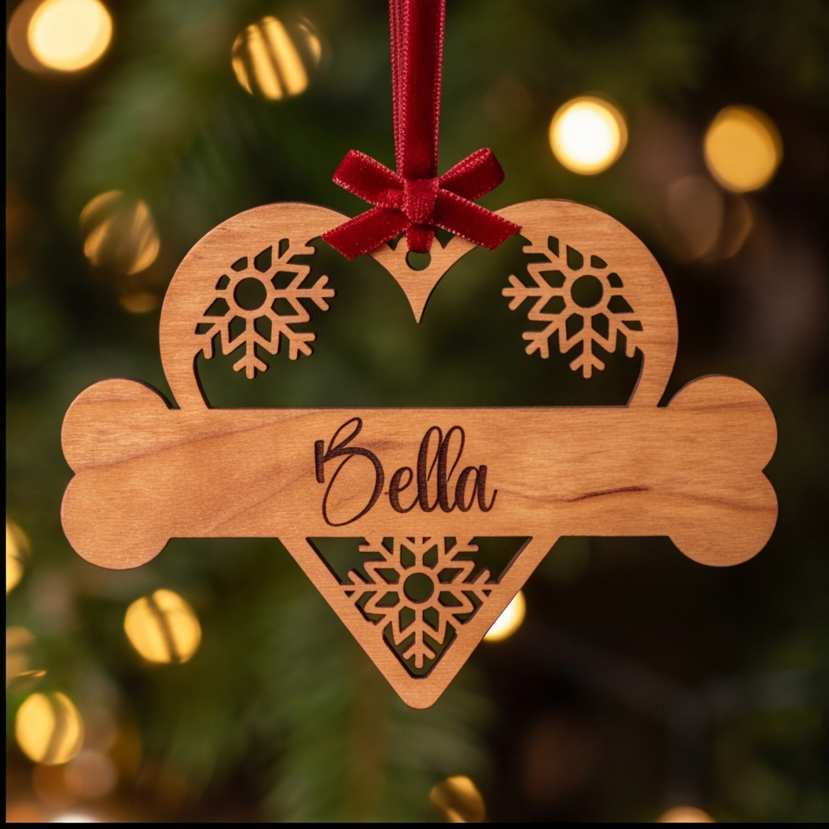 Custom Dog or Cat Ornament | Unique Wooden Pet Christmas Decor for Laser Cutting 925