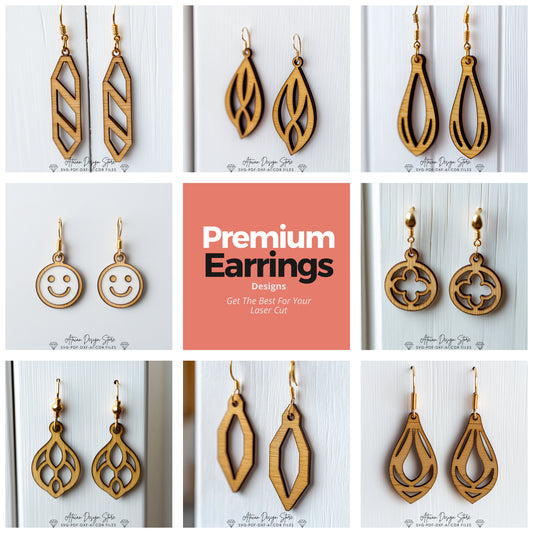 Elegant Laser Cut Earring Design Bundle – Perfect for Jewelry Makers and Crafters 725