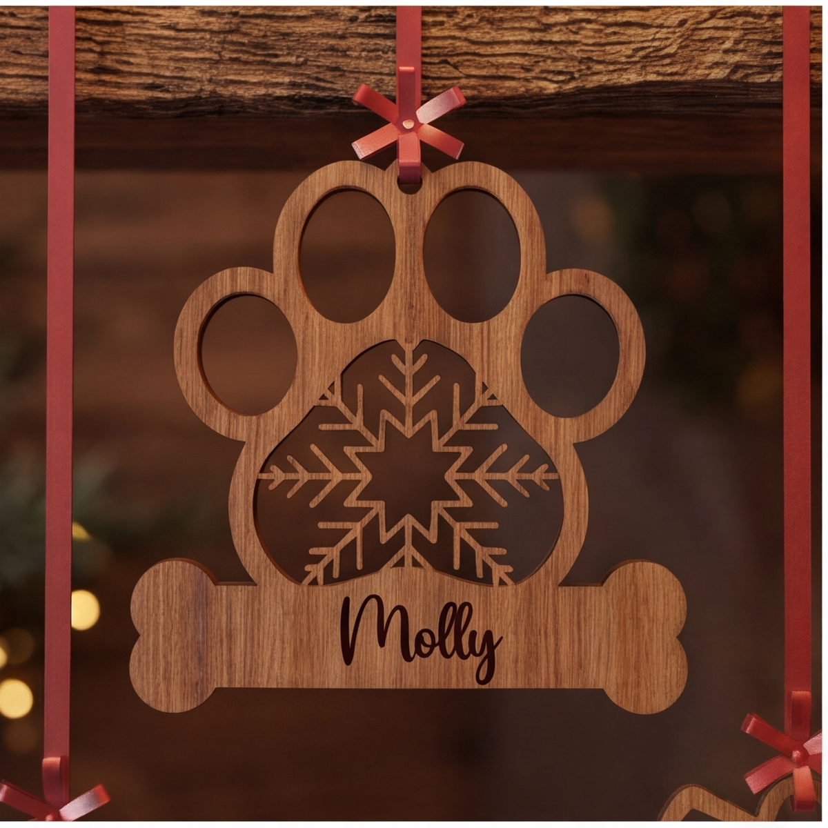 Custom Dog or Cat Ornament | Unique Wooden Pet Christmas Decor for Laser Cutting 925