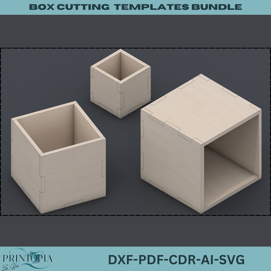 Box Cutting Template Bundle for Laser Cutters - Perfect for DIY Wood Box Projects 139