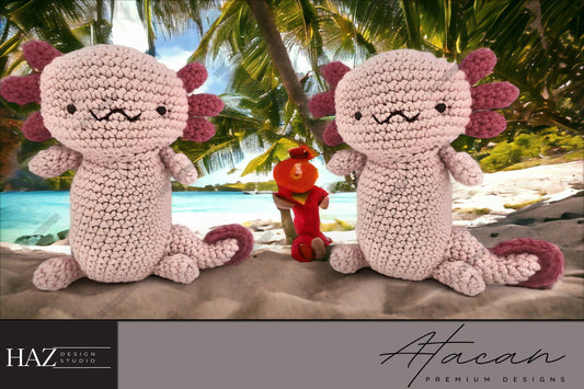 Axolotl Amigurumi Crochet Pattern - Cute Monster Creature PDF Tutorial - DIY Crochet Guide 238