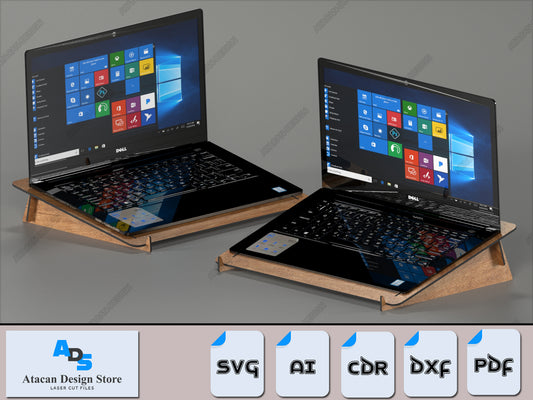 Ergonomic Wooden Laptop Stand Laser Cut Files – Sleek & Ventilated Design 398