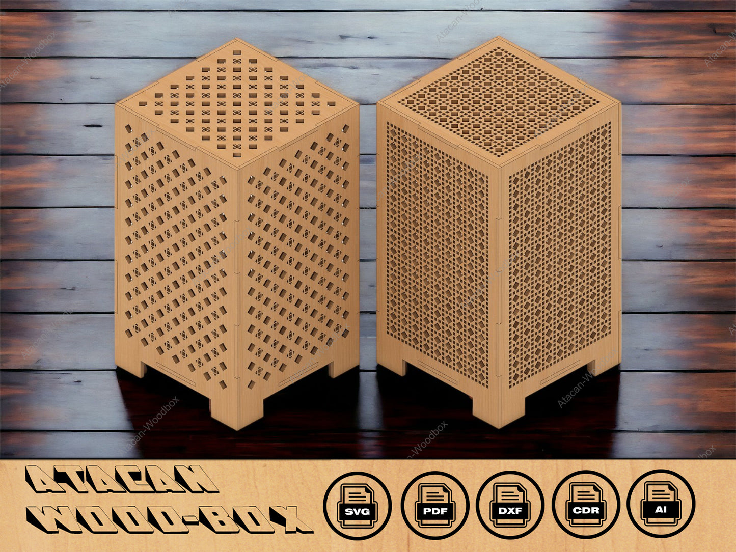 Laser cut Lamp Svg file / Light Box Laser Files / Glowforge Lamp Shade / Rattan Wicker Pattern 234