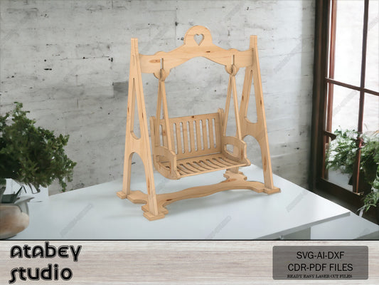 Elegant Wooden Swing Chair Plans - DIY Laser Cut Design Files for Home Decor - SVG, DXF 604