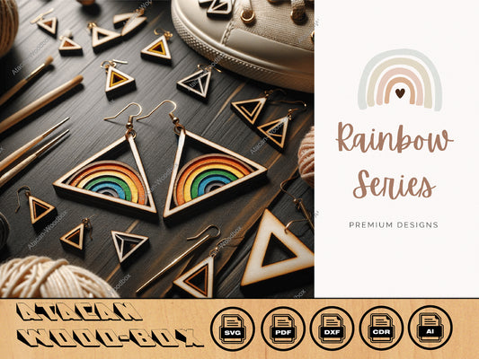 Colorful Rainbow Earring Laser Cut Files - DIY Jewelry Making Digital Designs 411