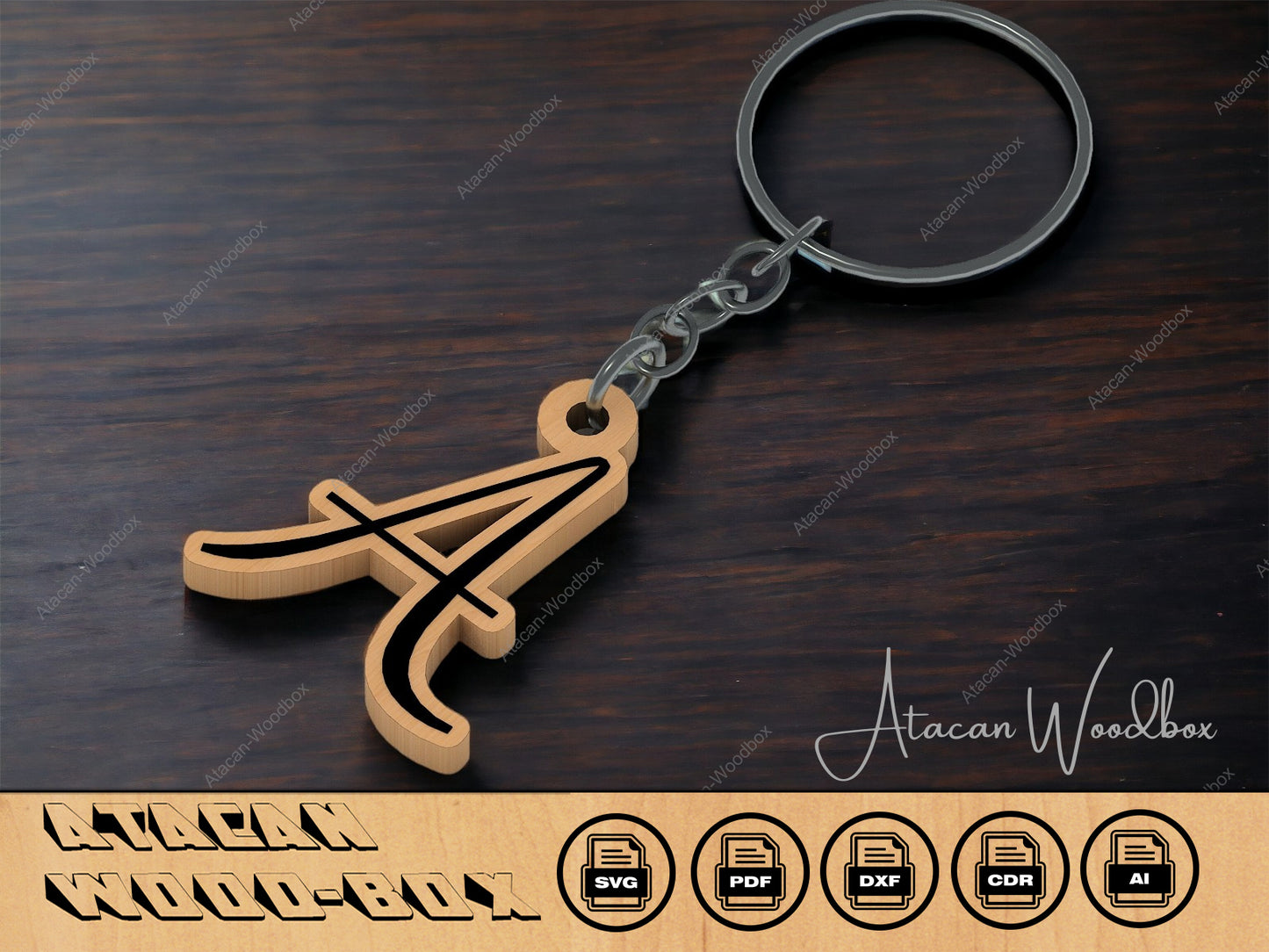 Alphabet letters SVG files - Letter Keychain bundle - Glowforge, Cricut laser cut files 207