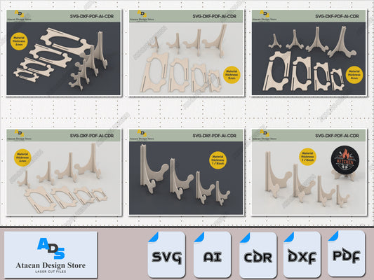 Versatile Easel Stand Laser Cut Files Bundle for DIY Projects - Svg, Dxf, Pdf, Ai, Cdr Formats 394