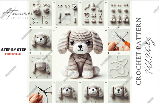 Puppy Amigurumi Crochet Pattern - Cute Dog PDF Tutorial - DIY Crochet Canine Toy Guide 236