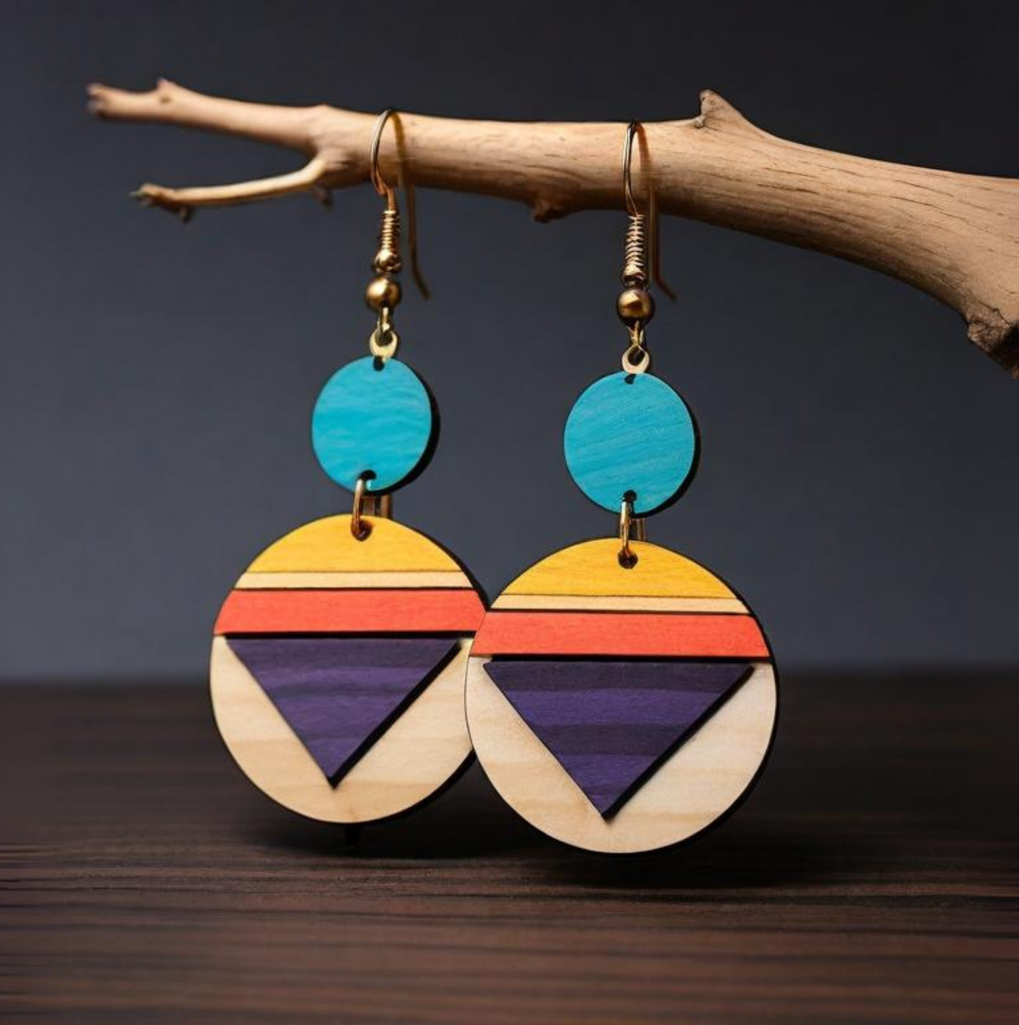 Rainbow Laser Cut Earring Templates - Eco-Friendly Wooden Jewelry Patterns 250