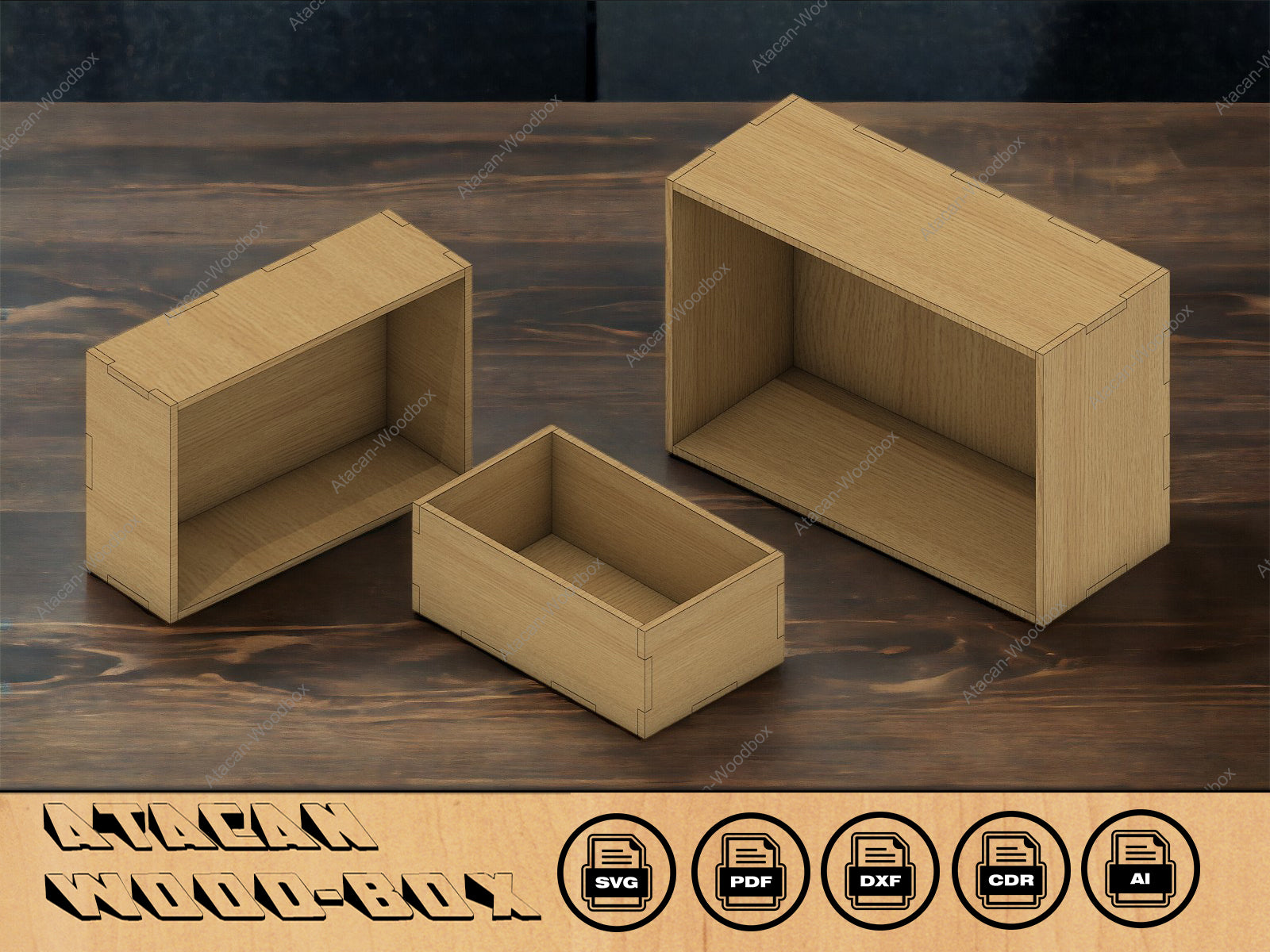 Box Templates for 1/8 inch material ,Boxes SVG, Laser Cnc Files, Diffe ...