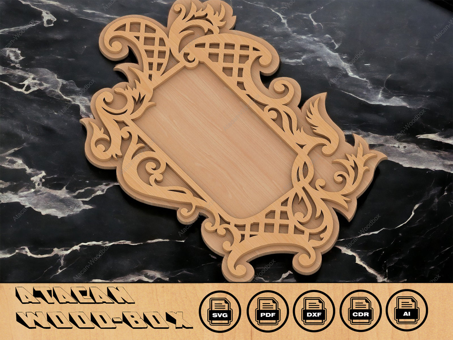 Mirror Frame SVG Cut File, Picture Frame svg for glowforge - Laser cut frame SVG 139