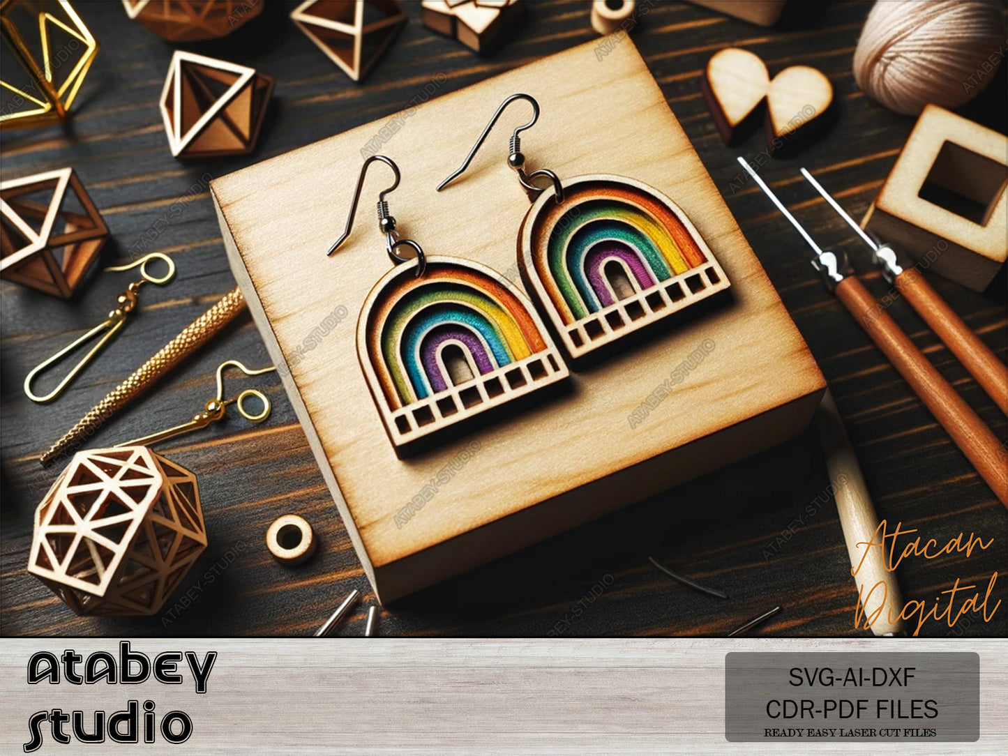 Chic Spectrum Laser Cut Earring Files - Rainbow Collection for Crafters 589