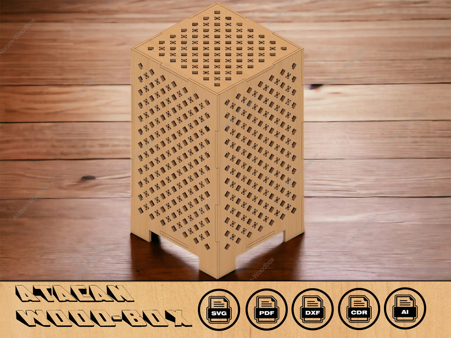 Laser cut Lamp Svg file / Light Box Laser Files / Glowforge Lamp Shade / Rattan Wicker Pattern 234