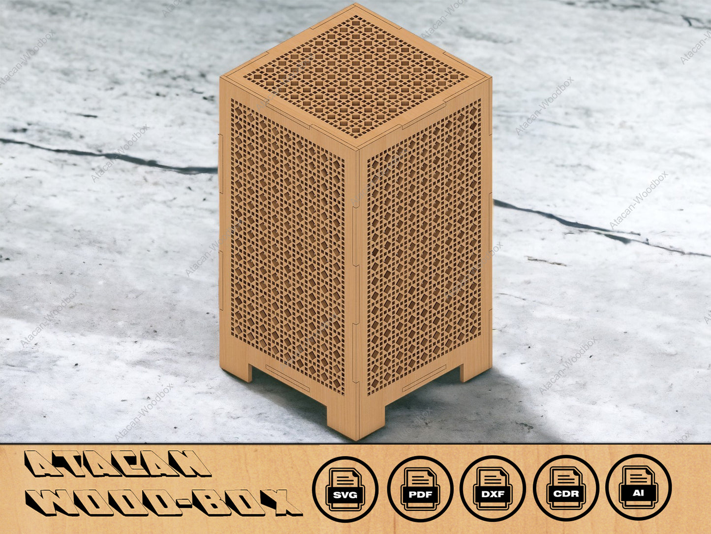 Laser cut Lamp Svg file / Light Box Laser Files / Glowforge Lamp Shade / Rattan Wicker Pattern 234