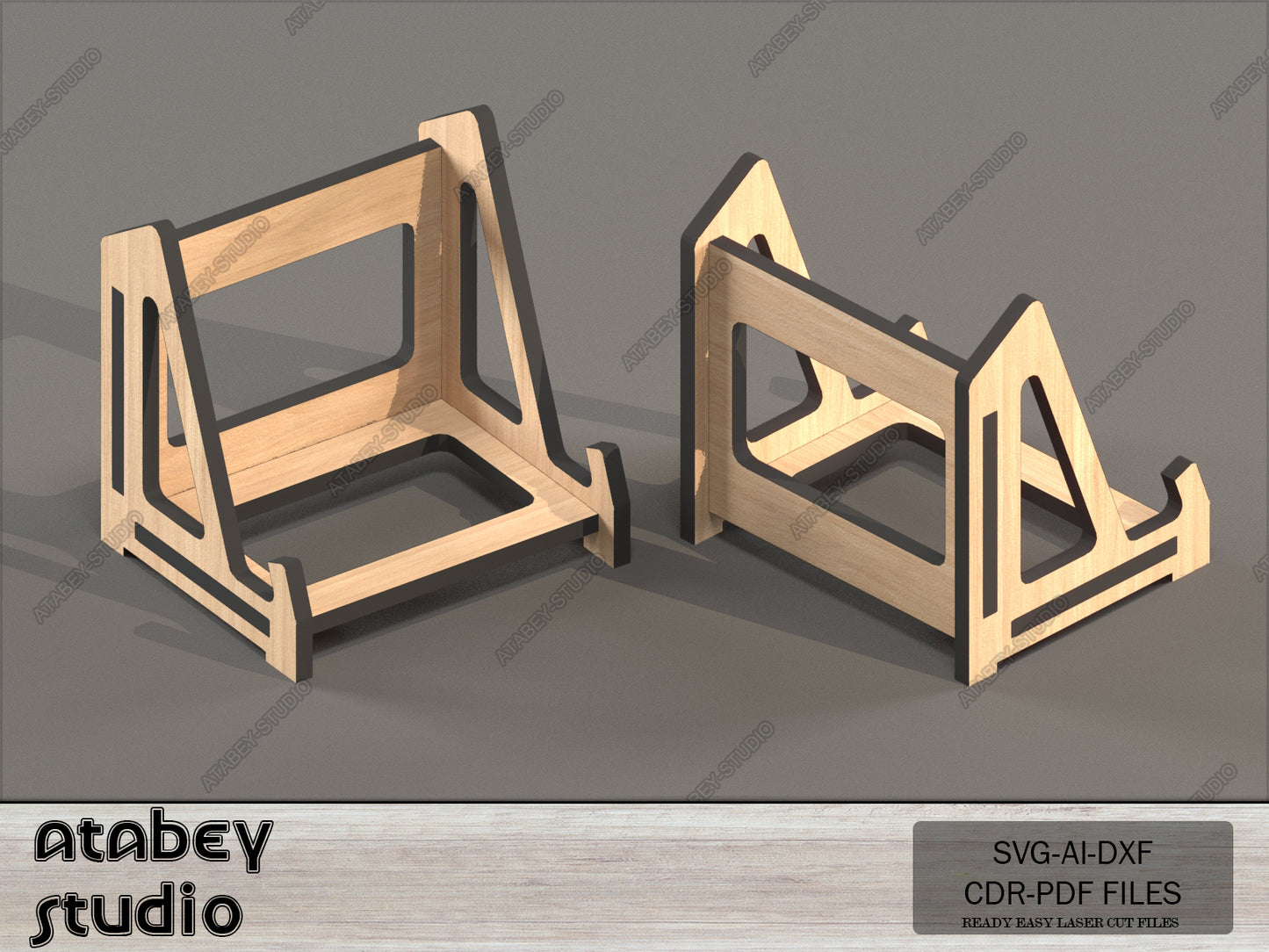 4 Sizes Easel Stand Laser Cut Files - Multipurpose Wooden Pic Display SVG, Ai, CDR, DXF 605