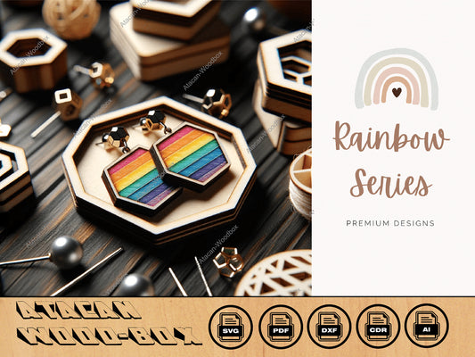 Exclusive Rainbow Themed Laser Cut Earring Files - Perfect for DIY Enthusiasts 413