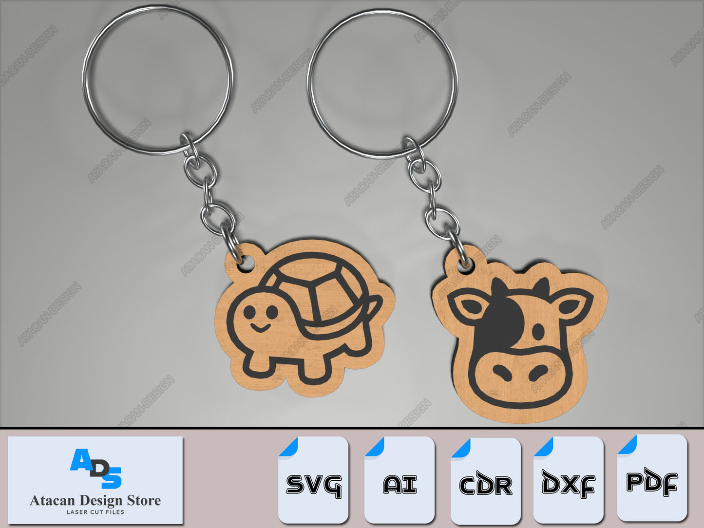 Animal Keychains Bundle - Cute Animal Characters - Perfect for Anniversary ADS373