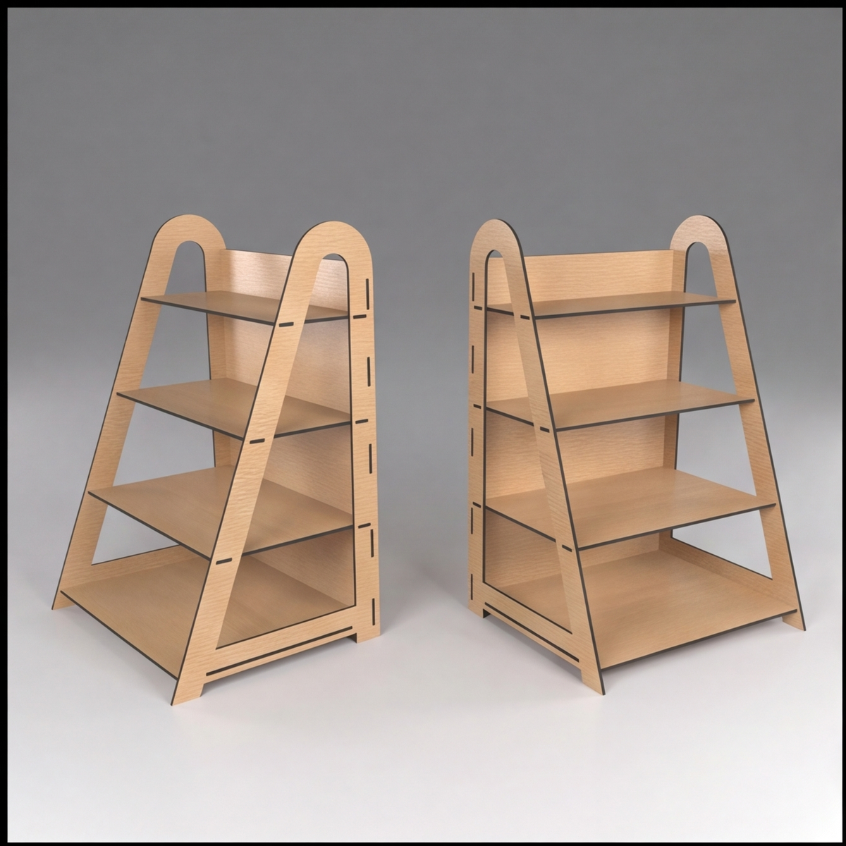 Multi Purpose Laser Cut Stand / Wood Gift Card Display / 4 Shelf Vector Files SVG DXF Ai CDR 360