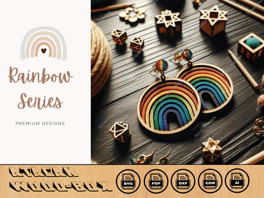 Rainbow Laser Earring Designs - Download Now for Craft & Jewelry Makers 414