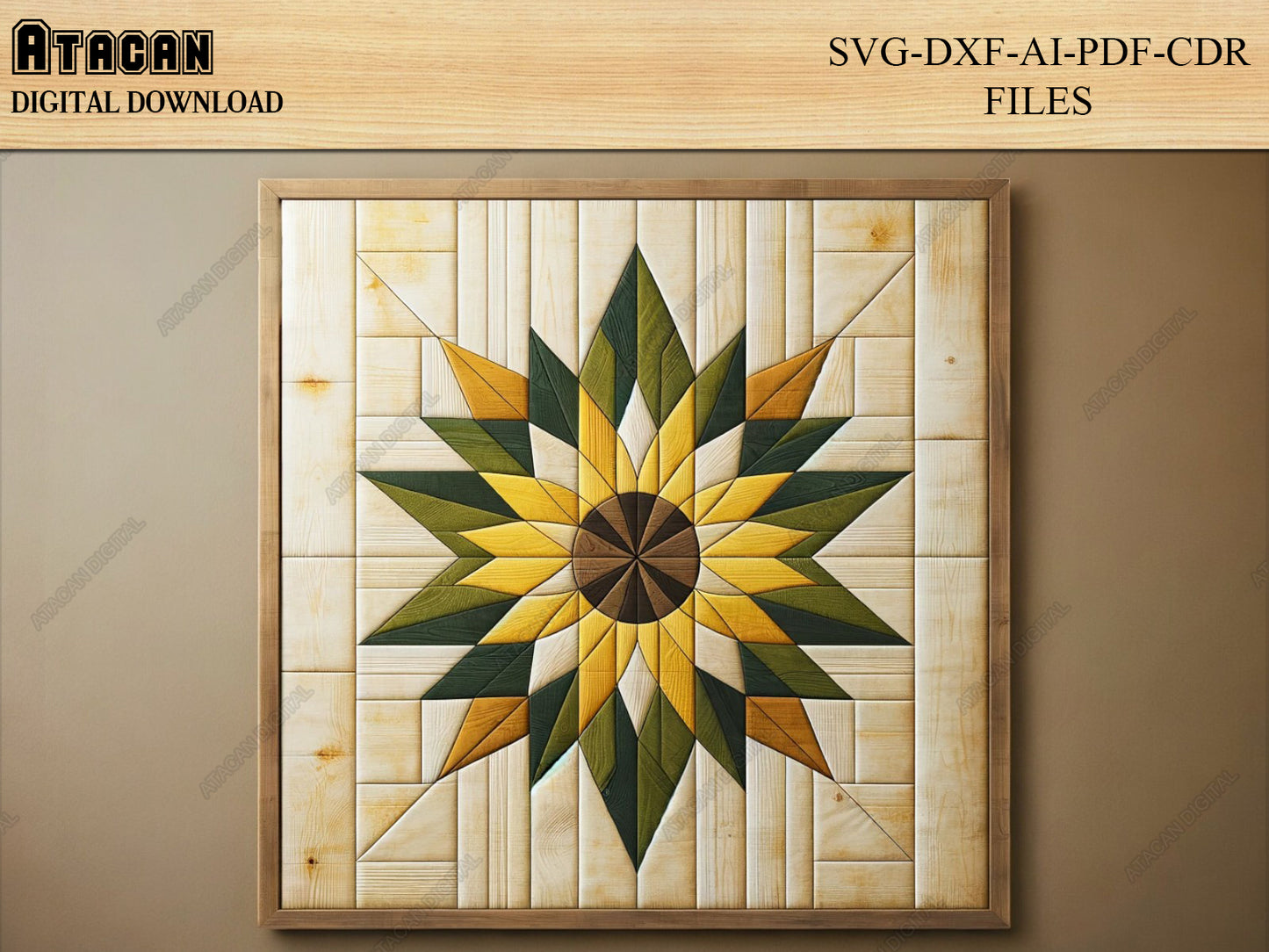 Signature Collection of Barn Quilt Patterns - Elegant Woodworking Laser Cut Files for Crafters 423