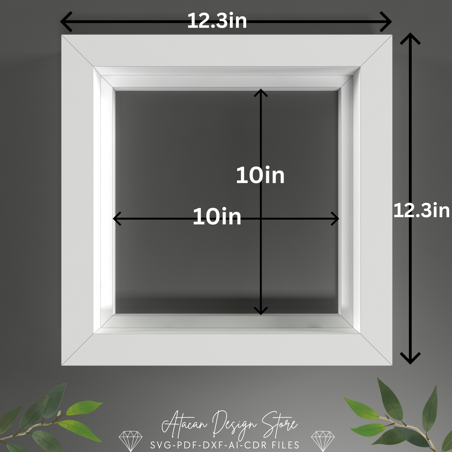 10x10 Inch Shadow Box Frame SVG Template - DIY Cardstock Frame SVG - Perfect for Cricut & Silhouette, Easy Scoring Options 688