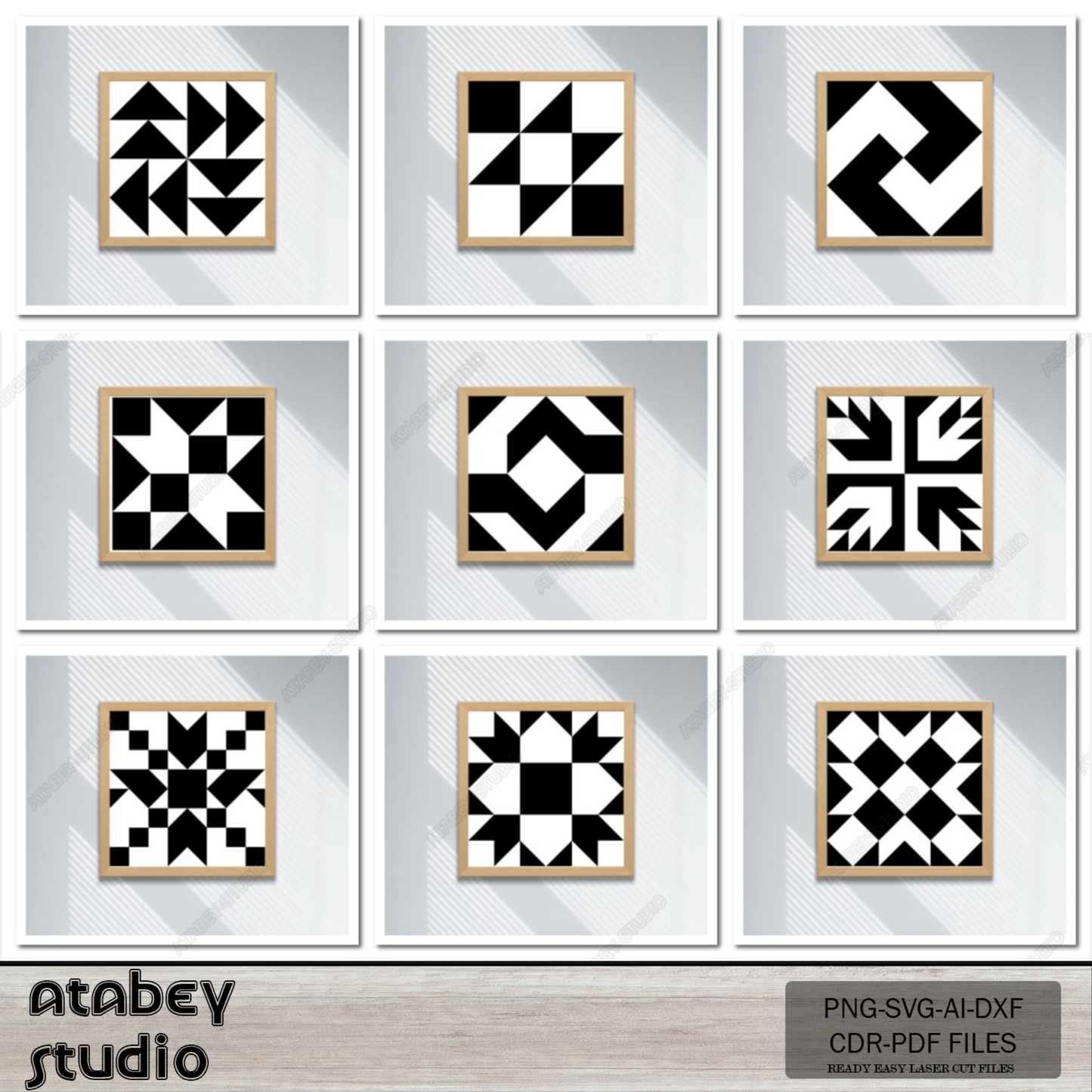 Quilt Block Pattern Collection - Printable Files - Ready-to-Use for Cutting and Printing 775