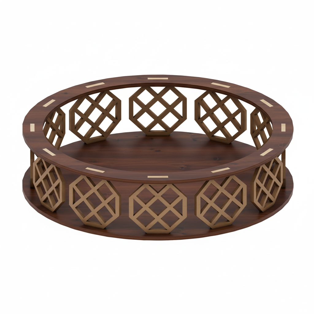 3 Sizes Round Decorative Tray Cutting File - Wooden Baskets Svg Cut Plans 152