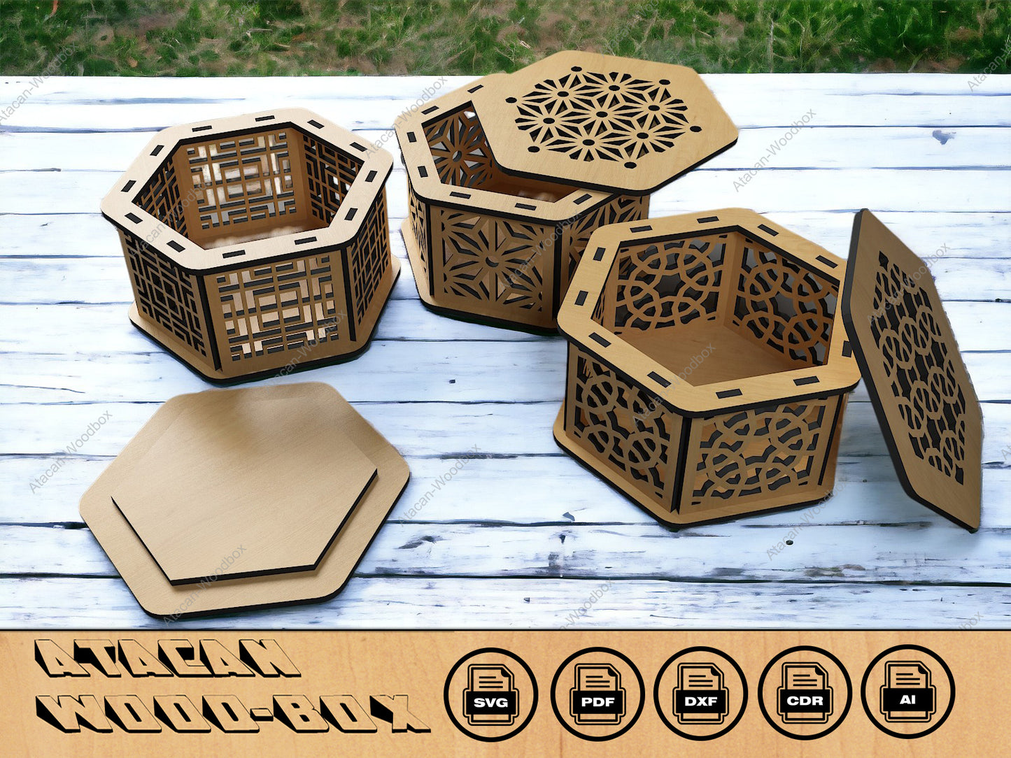 Decorative Wooden Gift box / Laser cut Jewelery Case / Vector Model Lightburn, Glowforge cut files 297