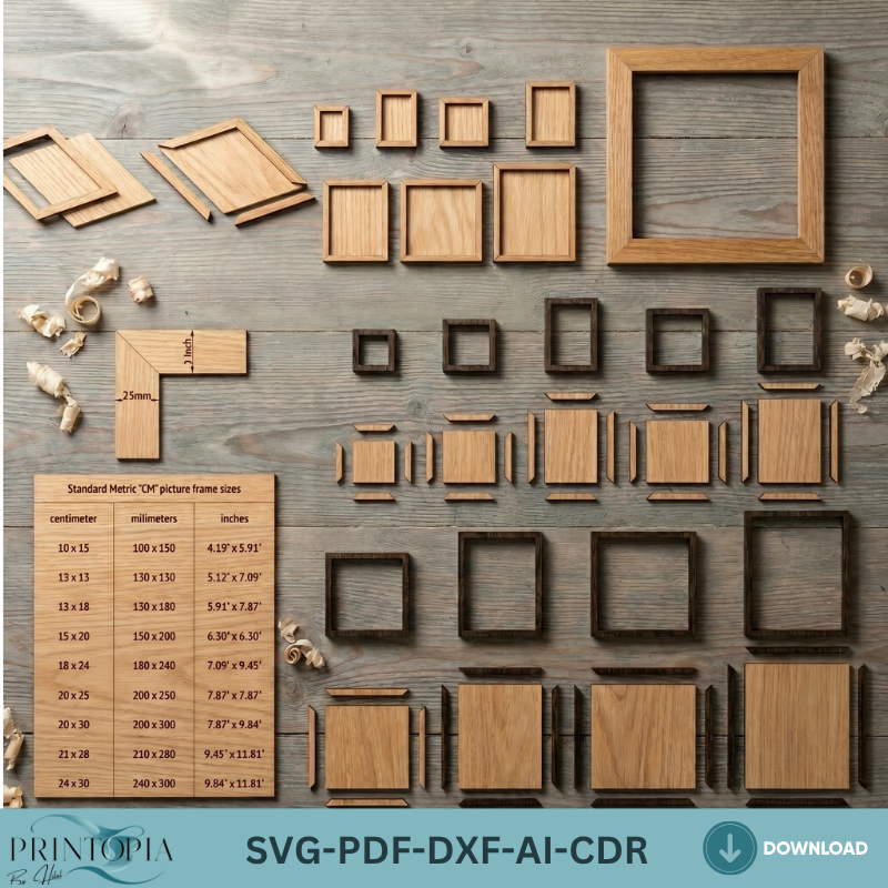 Wooden Picture Frames Plywood Photo Frame  Modern Home Decor DIY Woodworking Design Plans