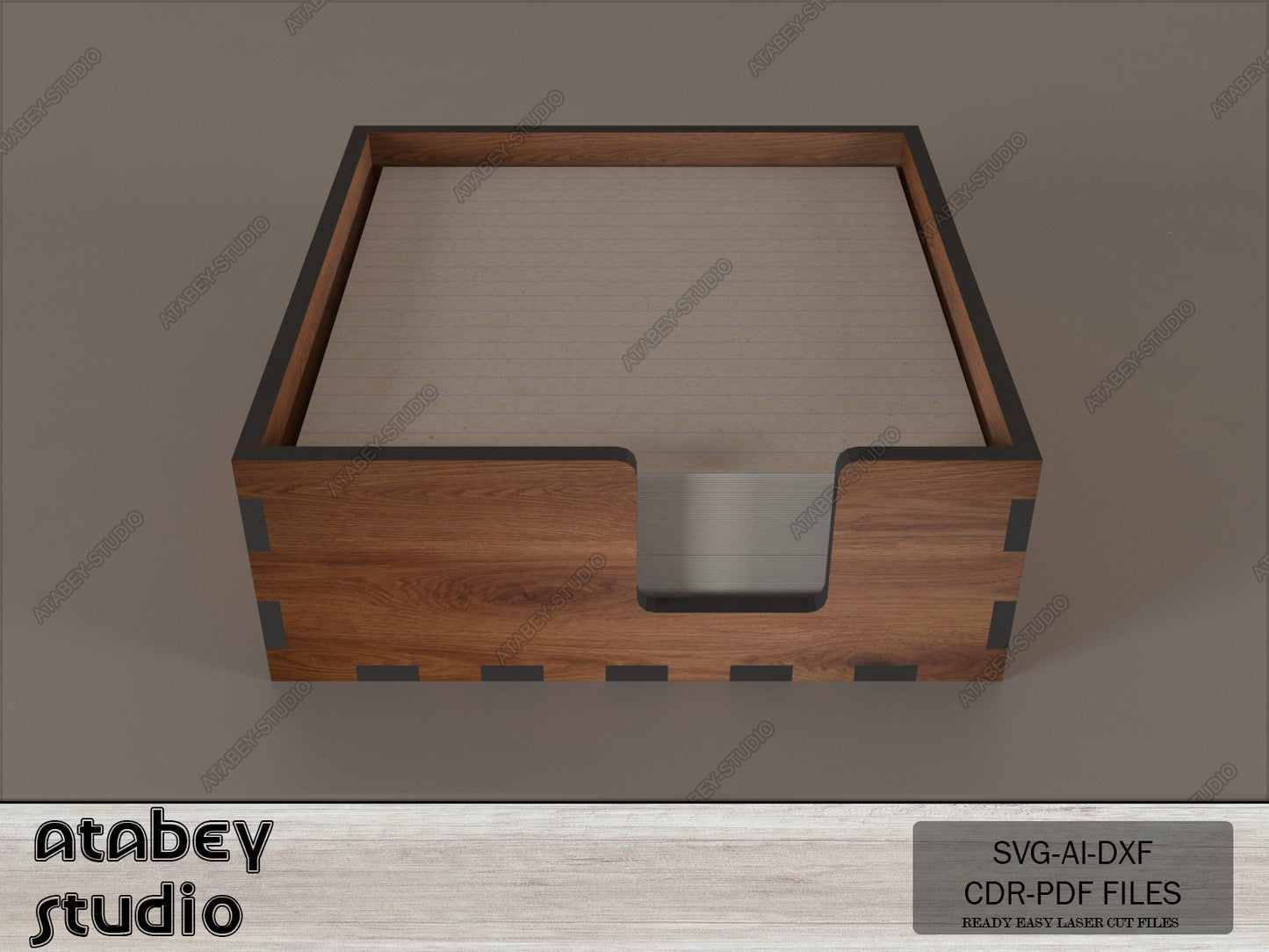 Modular Wooden Desk Organizer Laser Cut Files - Customizable Office Accessory Design 607