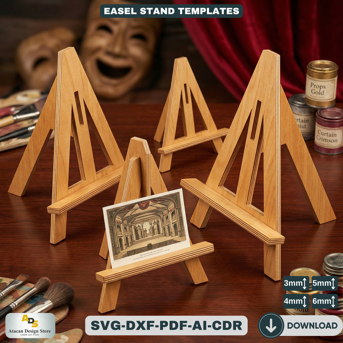 Art Display Picture Frame Holders / Canvas Easel Stands / Art Displays 433