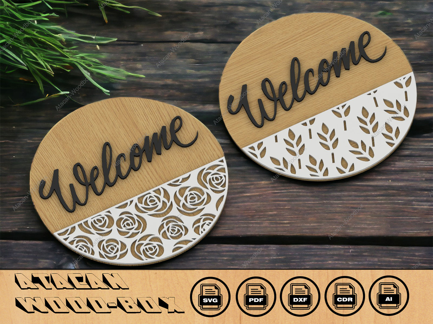 Door sign Laser Svg files / DoorPatterned Vector File / Glowforge cutting files / digital download 264