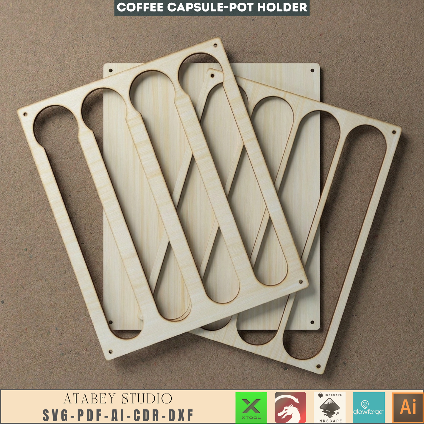 Modern Coffee Pod Holder | Wooden Wall Mount Organizer for Coffee Capsules