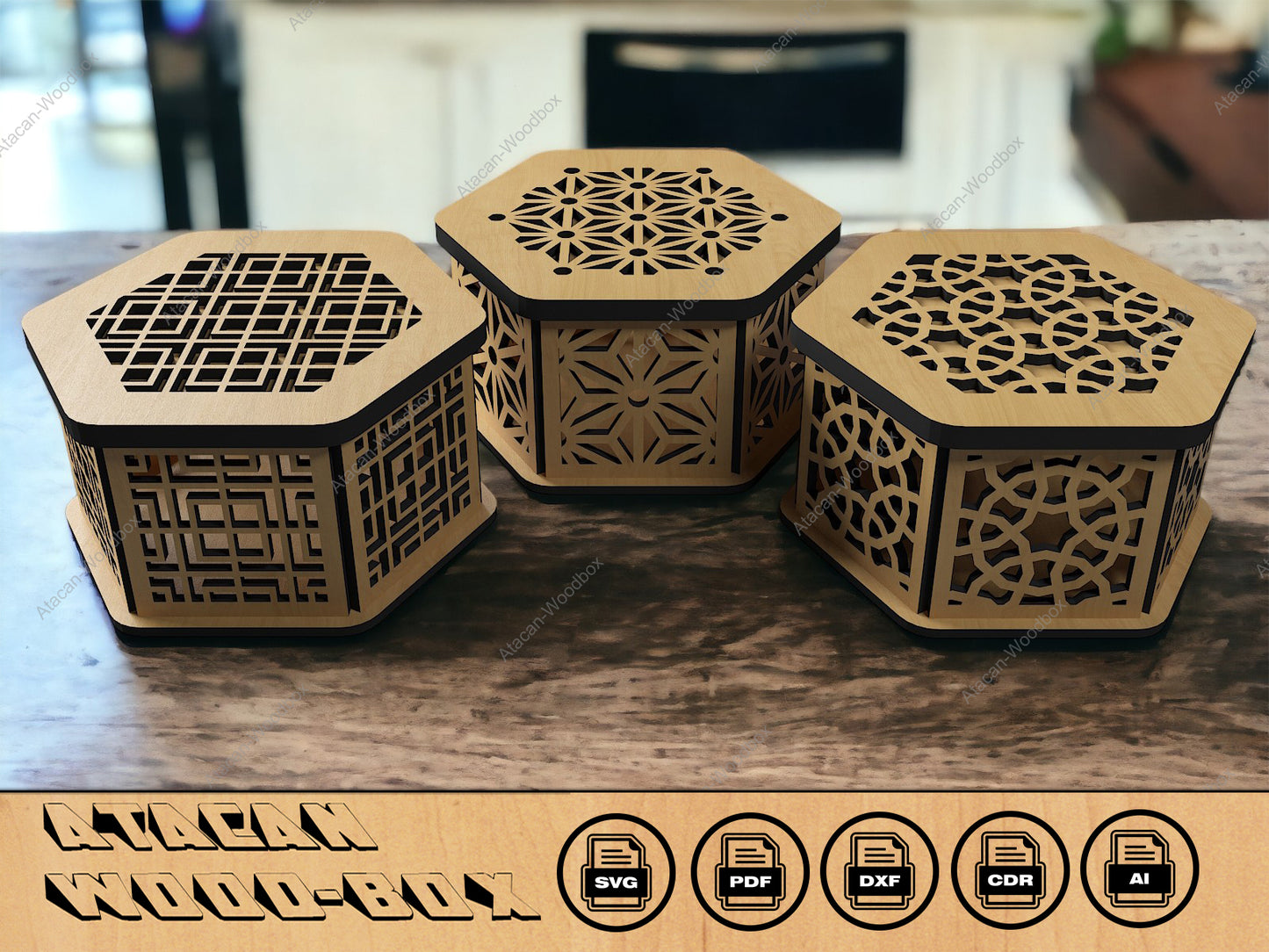 Decorative Wooden Gift box / Laser cut Jewelery Case / Vector Model Lightburn, Glowforge cut files 297