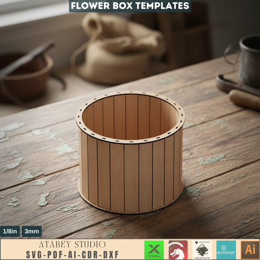 DIY Flower and Gift Basket - Laser Cut Wooden Box for Garden Projects 708