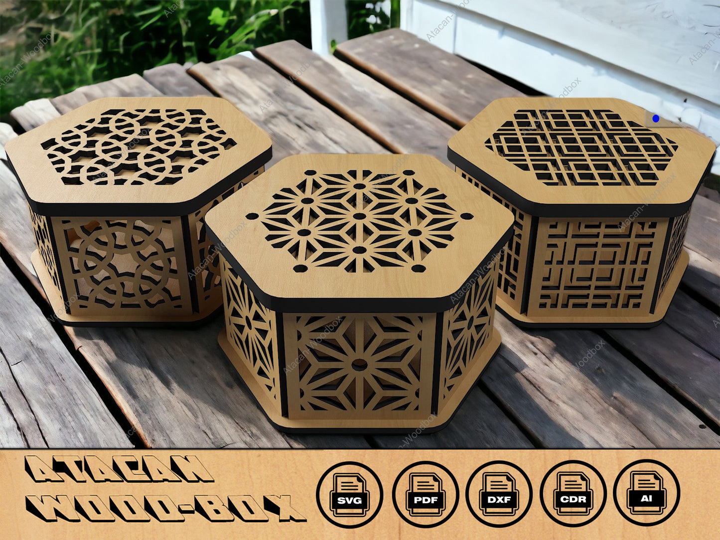 Decorative Wooden Gift box / Laser cut Jewelery Case / Vector Model Lightburn, Glowforge cut files 297