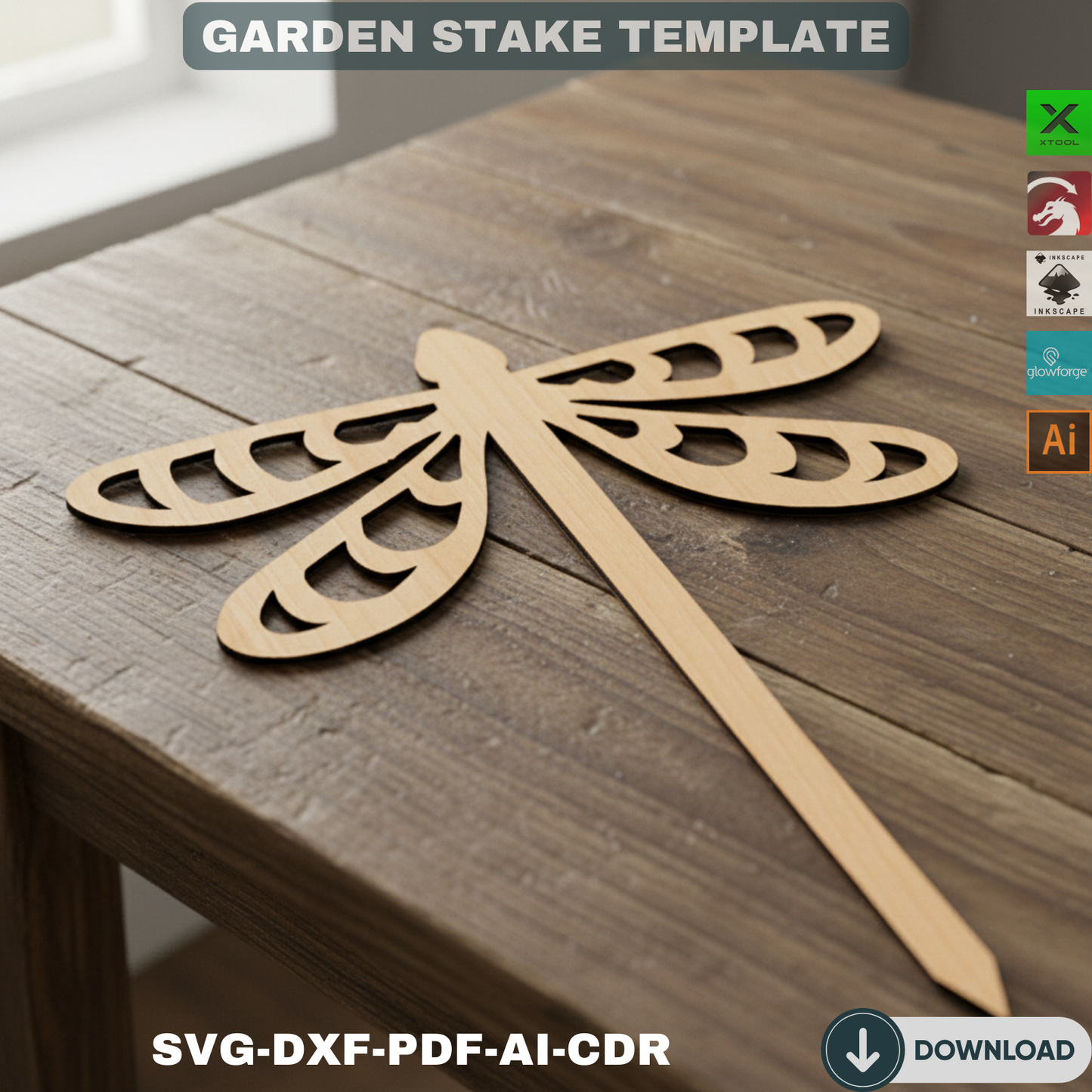 Laser Cut Garden Stakes SVG | Digital Plant Labels | DIY Garden Markers for Xtool Glowforge | Unique Gardener Gift Decor