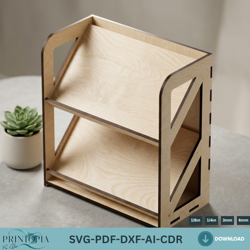 Wooden Display Stand Plywood Template Tiered Countertop Organizer Craft Fair Display Rack Desk Shelf