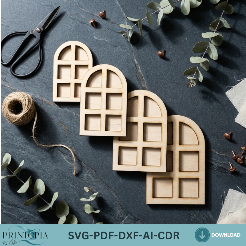 Window Frame Cutting Template Bundle – Perfect for Laser Cutting DIY Home Decor Projects 133