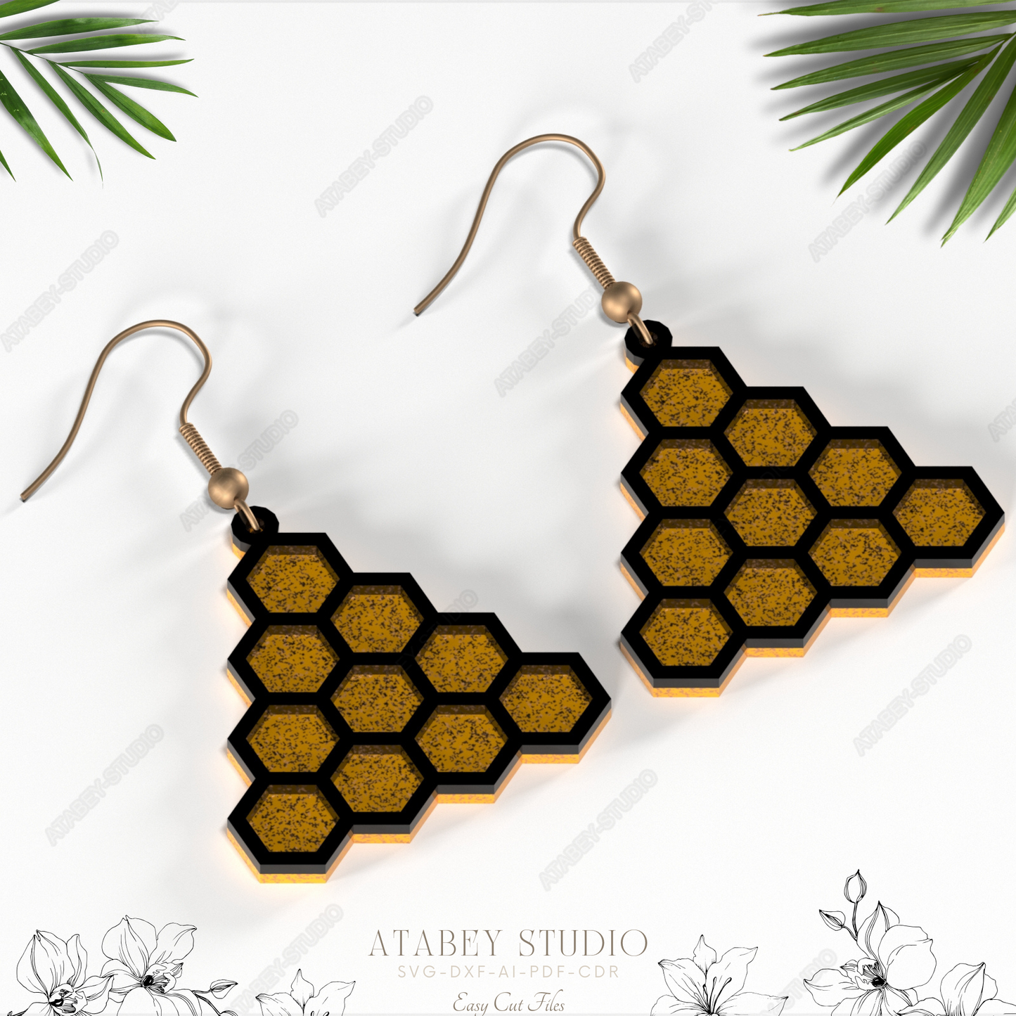 Honeycomb & Bee Earrings - Bee Inspired Earring Collection - Unique Honeycomb, Hive, Bee Designs - Unique Nature Jewelry 863