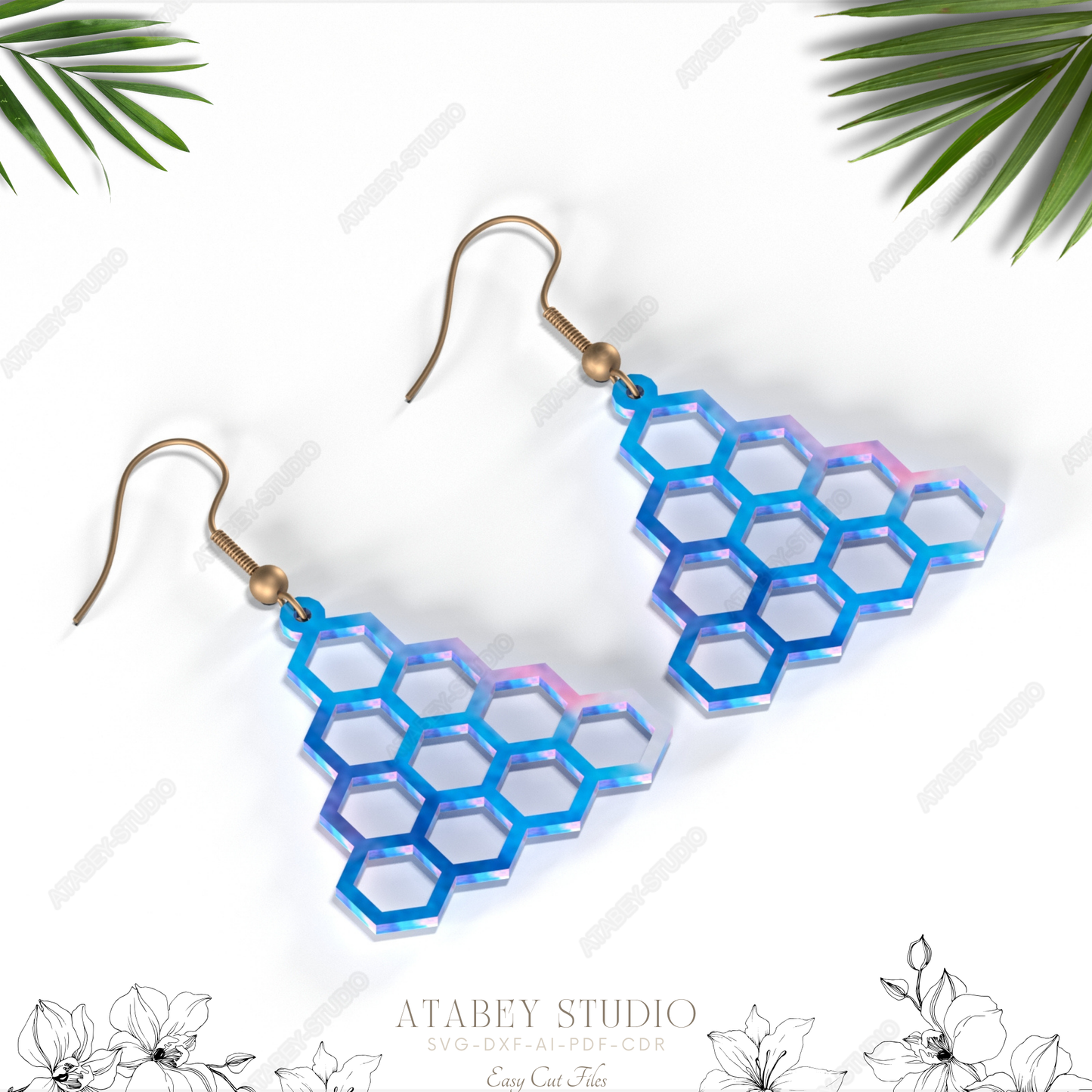 Honeycomb & Bee Earrings - Bee Inspired Earring Collection - Unique Honeycomb, Hive, Bee Designs - Unique Nature Jewelry 863