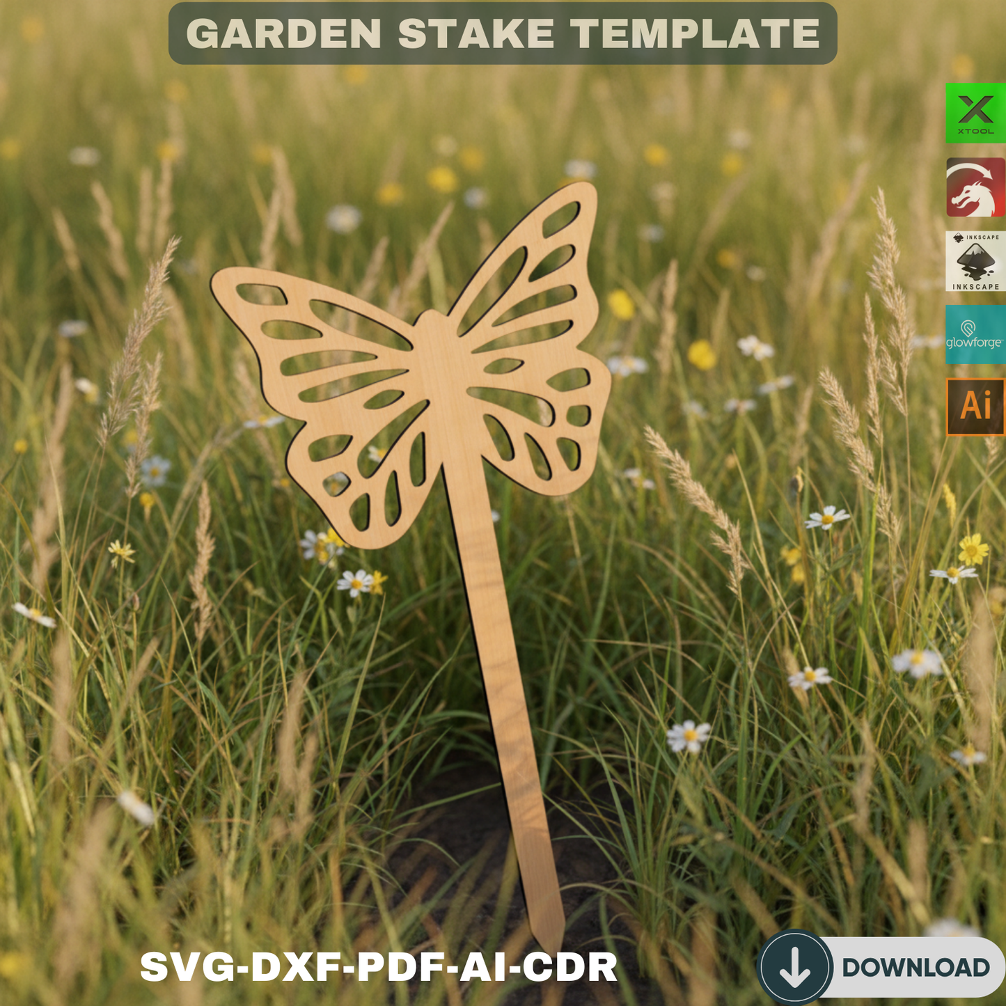 Laser Cut Garden Stakes SVG | Digital Plant Labels | DIY Garden Markers for Xtool Glowforge | Unique Gardener Gift Decor